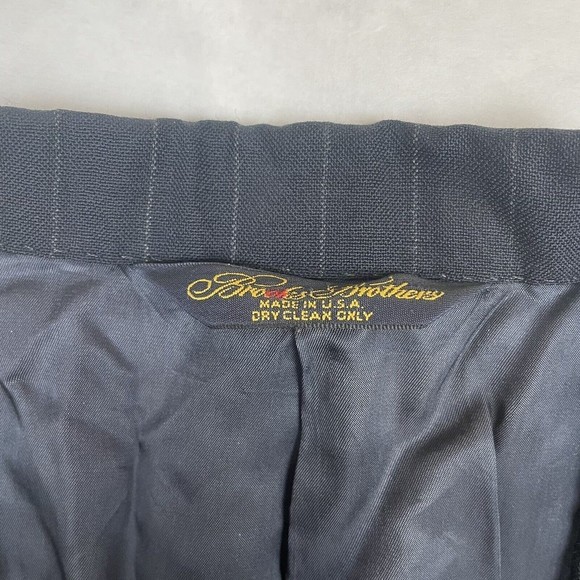 Brooks Brothers Makers Brooksease Pinstripe Blazer Jacket Sz 45 Long Black Wool - Picture 7 of 9